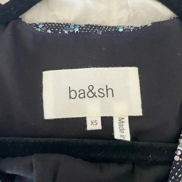 Ba&sh metallic chevron robe Flavie embellished mini dress - Picture 8 of 16